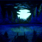Glow In The Dark Lake With Moon