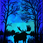 Glow In Te Dark Moose In Moon Light